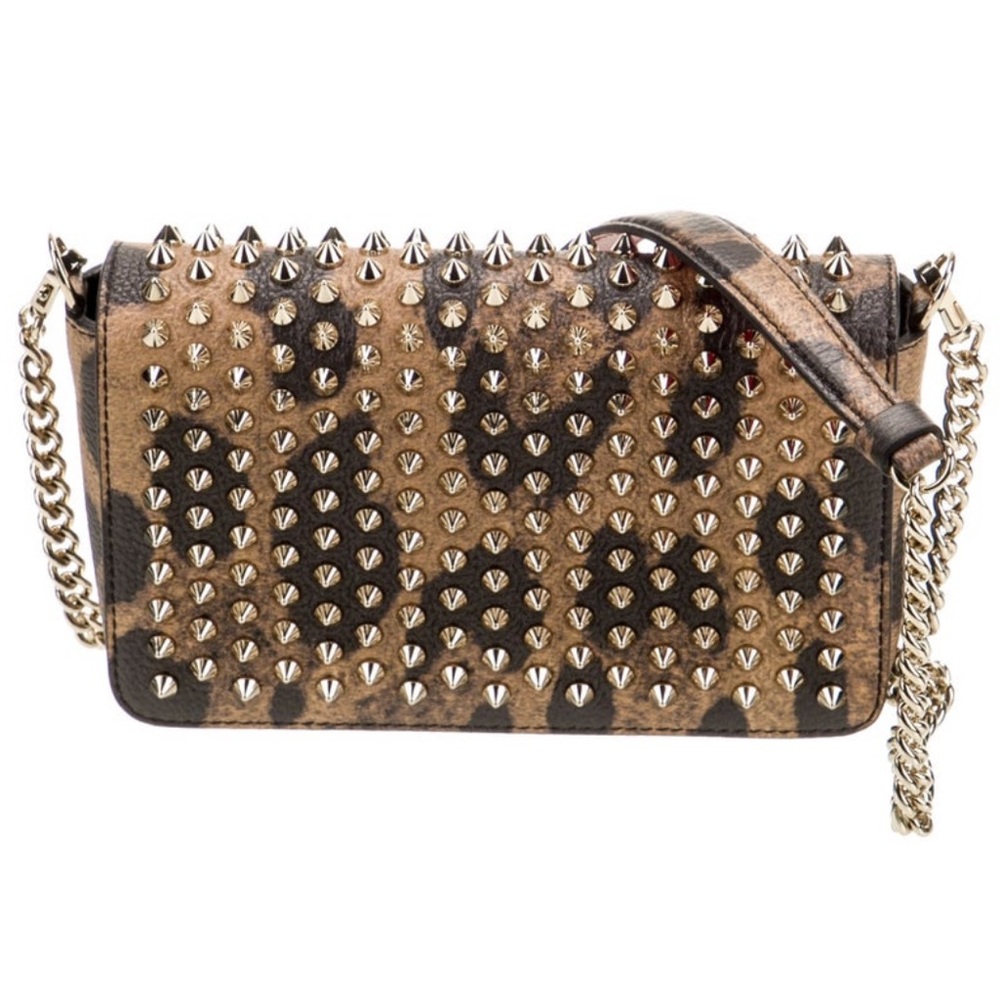 Christian Louboutin Leopard Print Studded Crossbody
